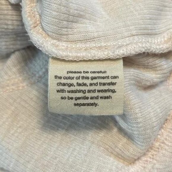 Free People FP Movement Ivory Beige Long Sleeve Crew Neck Soft Ribbed Blouse Top - Picture 5 of 6